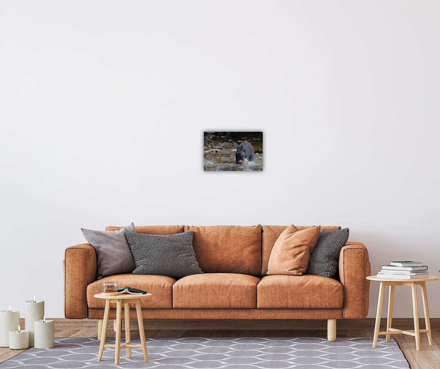 "The Catch" Black Bear with Salmon - Wall Art Photo Print