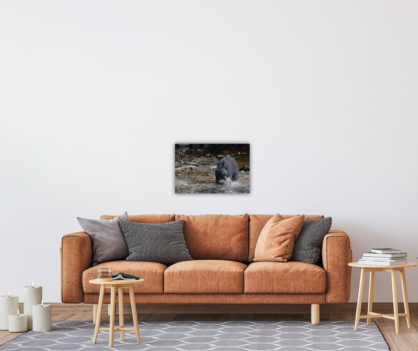 "The Catch" Black Bear with Salmon - Wall Art Photo Print