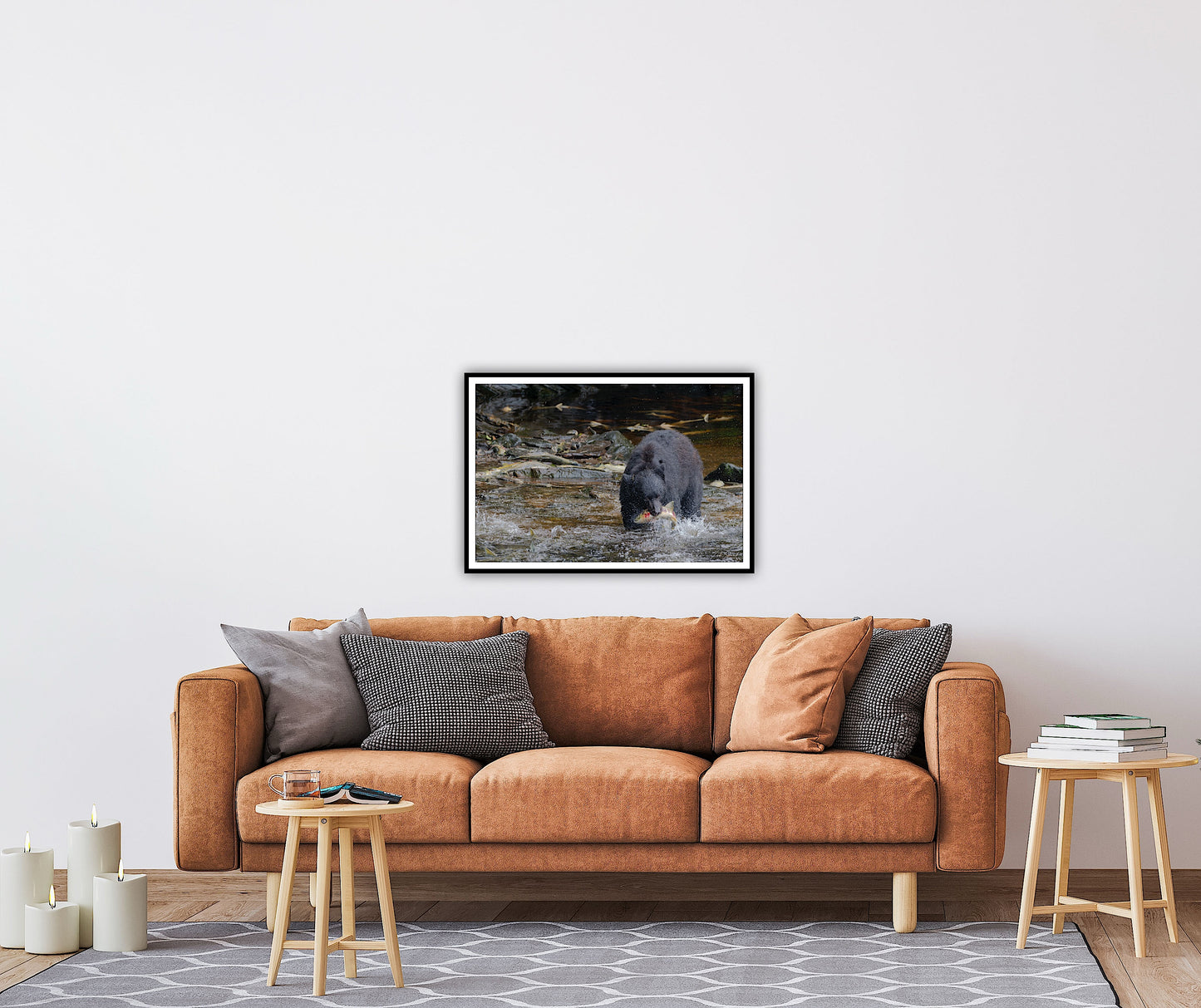 "The Catch" Black Bear with Salmon - Wall Art Photo Print