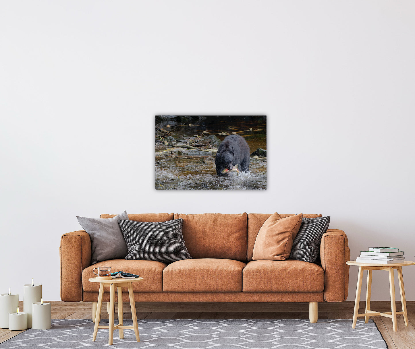 "The Catch" Black Bear with Salmon - Wall Art Photo Print