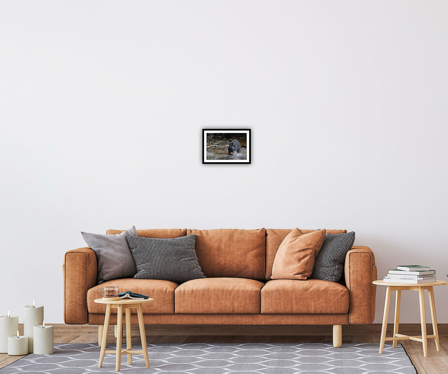 "The Catch" Black Bear with Salmon - Wall Art Photo Print