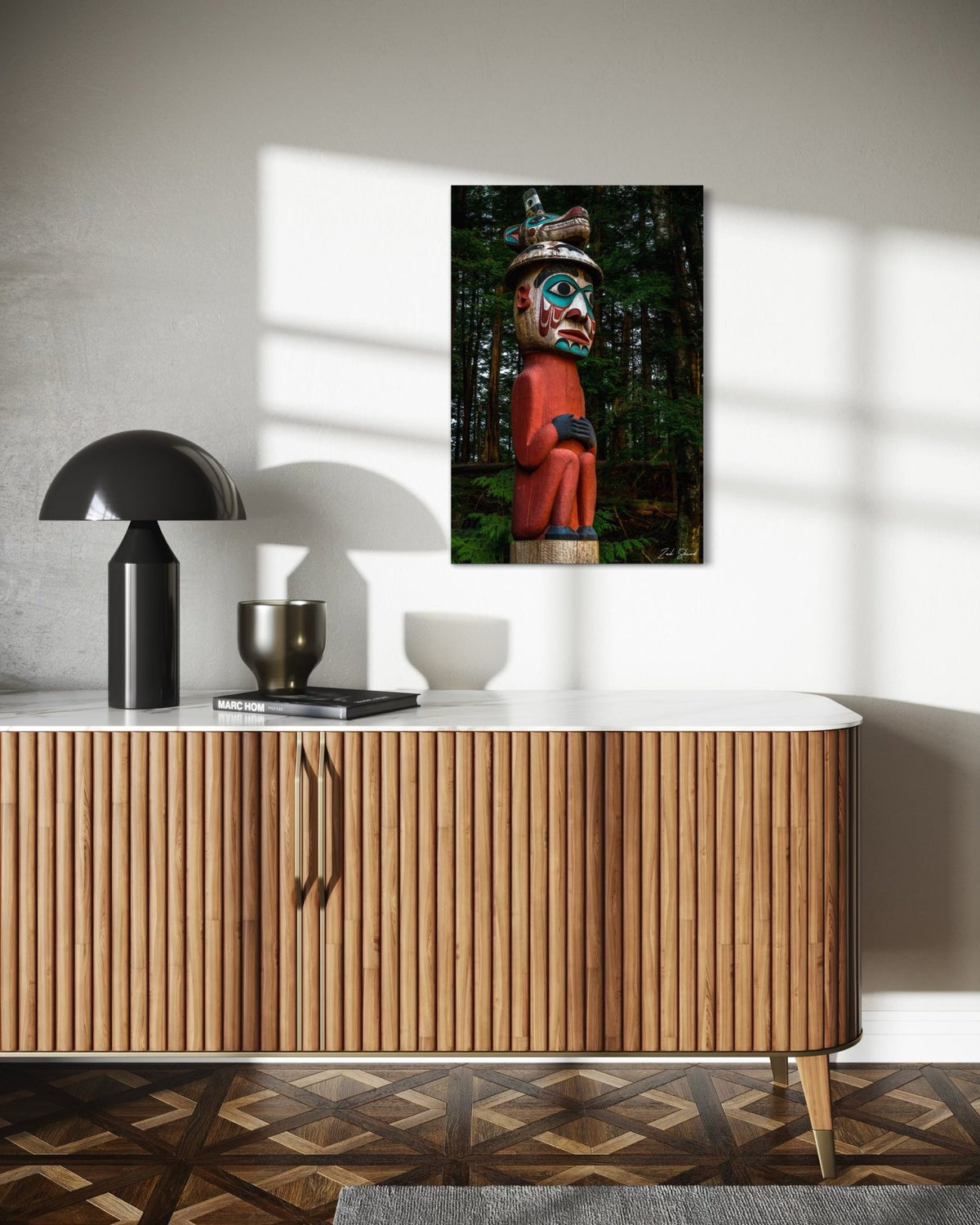 Man Wearing Bear Hat Totem -  Wall Art Photo Print - Zack Stewart Photography