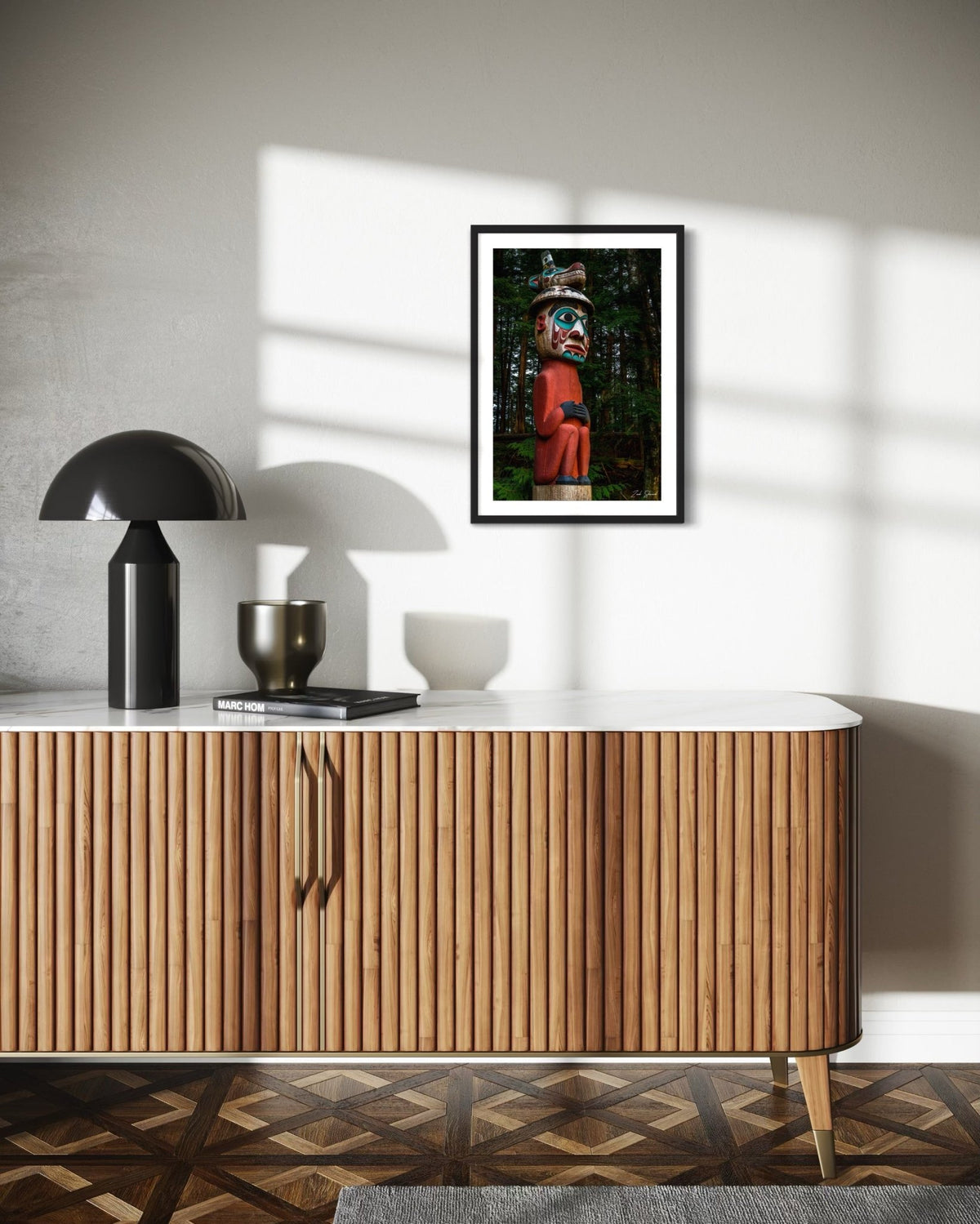 Man Wearing Bear Hat Totem -  Wall Art Photo Print - Zack Stewart Photography