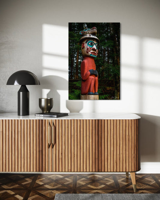 Man Wearing Bear Hat Totem -  Wall Art Photo Print - Zack Stewart Photography