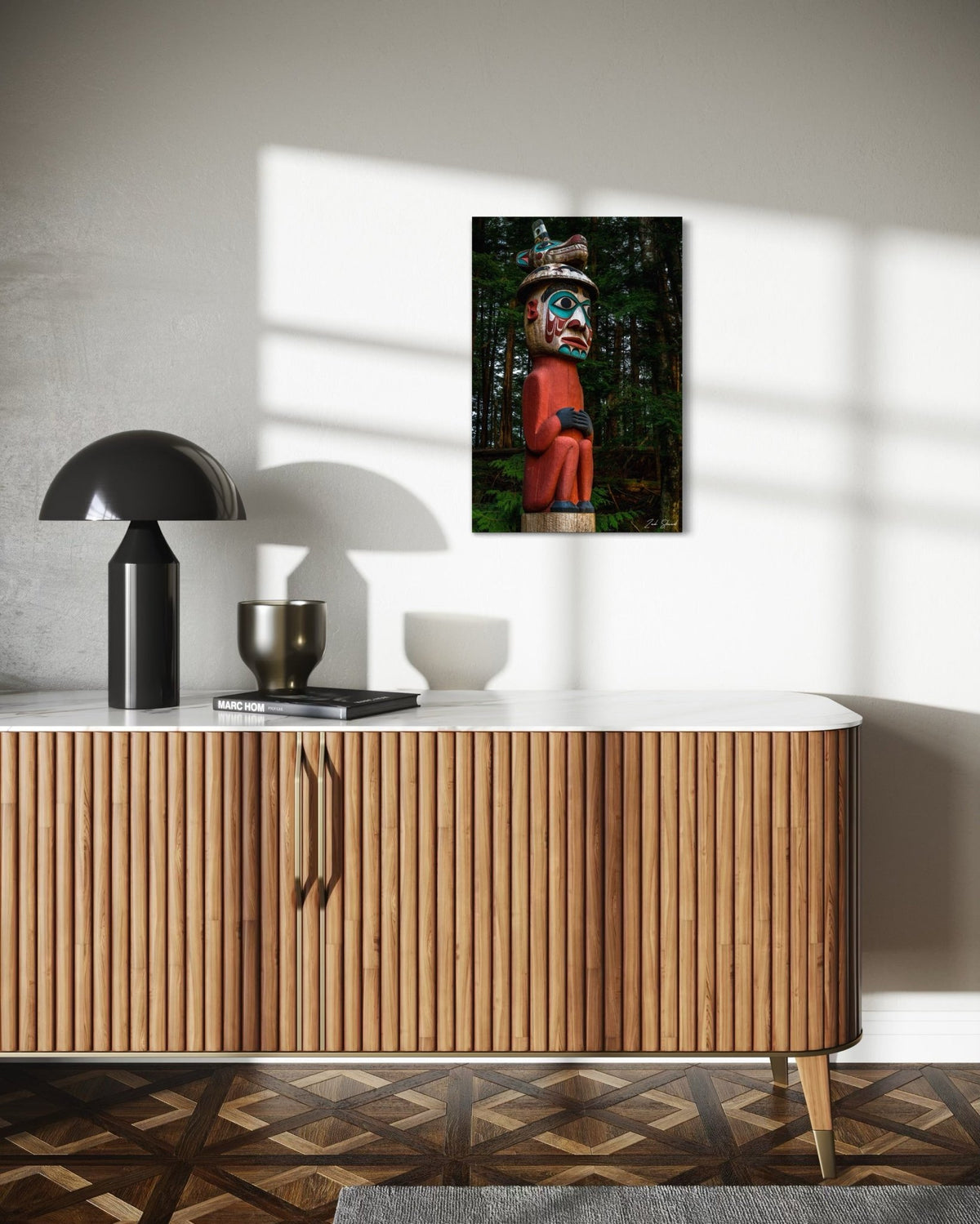 Man Wearing Bear Hat Totem -  Wall Art Photo Print - Zack Stewart Photography
