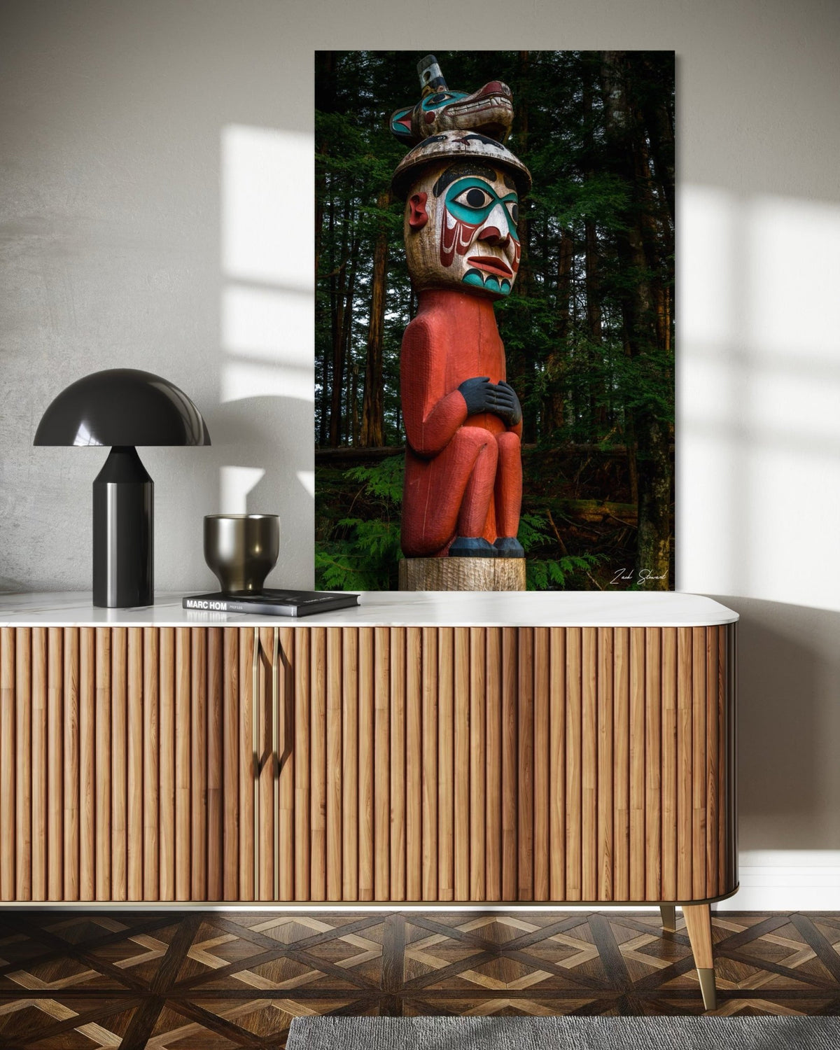 Man Wearing Bear Hat Totem -  Wall Art Photo Print - Zack Stewart Photography
