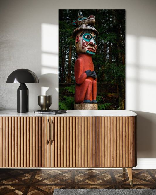 Man Wearing Bear Hat Totem -  Wall Art Photo Print - Zack Stewart Photography